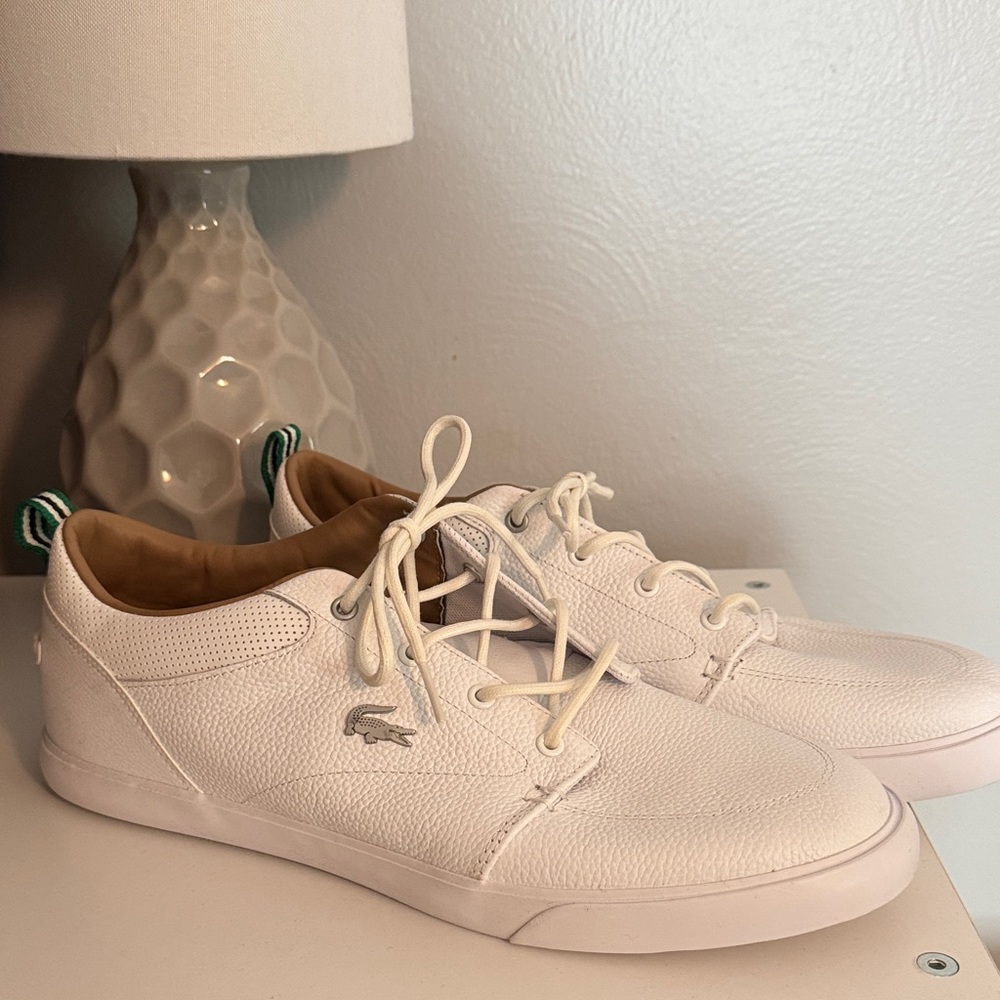 Lacoste Men's White Leather Sneakers